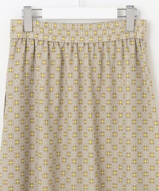 自由区 【洗える・XSサイズあり】アラベスクプリント スカート オリーブイエロー