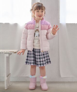 ANY KIDS 【洗濯機OK】中綿 ガーリー コート ピンク系