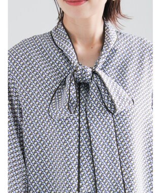 Te chichi パターンアソートボウタイブラウス《2026 spring catalog item》 ブルー