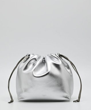 blancle メタリックレザー ドローストリング2wayバッグ SILVER