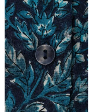 Green Parks 柄開襟シャツ Blue