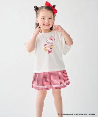 ANY KIDS 【サンリオキャラクターズ×ANY KIDS】ひんやり ファンシーフリル袖Tシャツ ハローキティ×オフホワイト