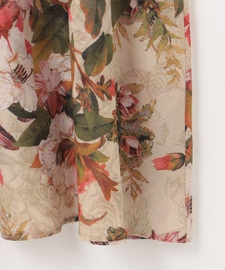 自由区 【SHIHOさん着用】ボタニカルプリント ワンピース ライトベージュ系