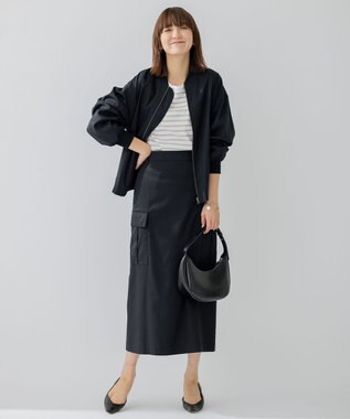 23区 L 【洗える】Armor-lux スムース ボーダー カットソー ベージュ×ホワイトボーダー