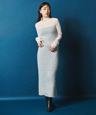 uncrave ラメ シャギー ニット バンドゥ（uncrave STANDARD） シルバー×ライトグレー