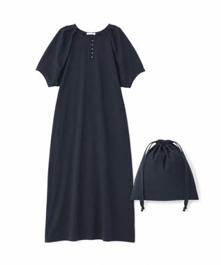 CRAFT STANDARD BOUTIQUE ポーチ付きバルーンスリーブワンピース Black