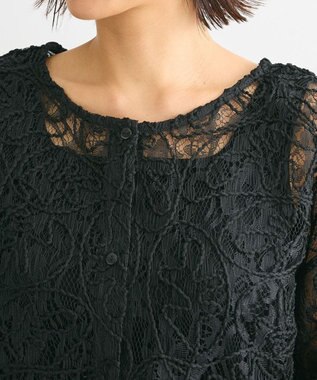 Green Parks ２ＷＡＹ　コードレースブラウス Black