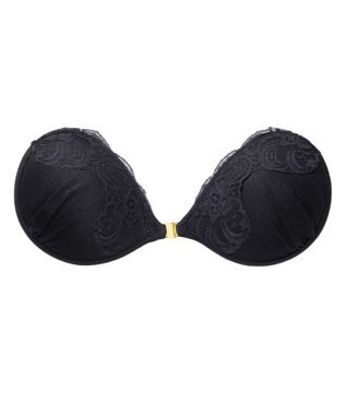 BRADELIS New York 【NuBra / ナチュラルタイプ】ヌーブラ・エアーライト シャイニー デザインヌーブラ ブラック