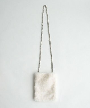 WEGO ファーチェーンミニショルダー ホワイト