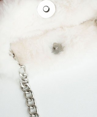 WEGO ファーチェーンミニショルダー ホワイト