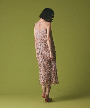 GRACE CONTINENTAL フラワーembドレス ベージュ