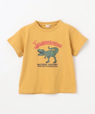 ANY KIDS 恐竜プリント 半袖 Tシャツ マスタード（ティラノサウルス）