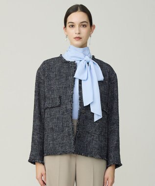 ICB L ライトブッチャーツイード ノーカラージャケット