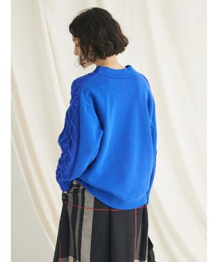 CRAFT STANDARD BOUTIQUE ケーブルニットドッキングスウェット Blue