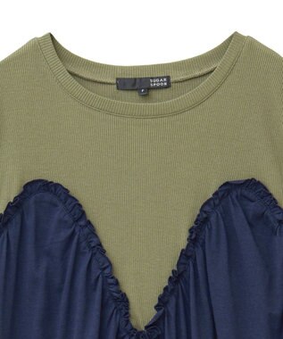 Green Parks ・ＳＵＧＡＲ　ＳＰＯＯＮ　ギャザーノースリーブワンヒ Khaki