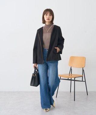 earth music&ecology 【フード取り外し可】2WAYフードコート Black