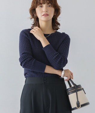 AMERICAN HOLIC ミニケーブルショート丈プルオーバー Navy