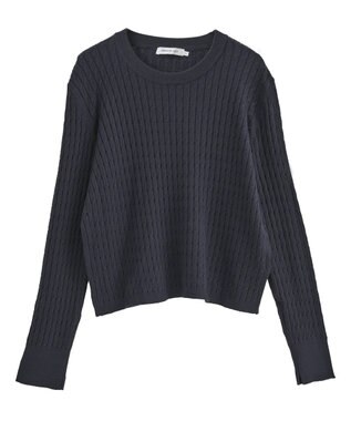 AMERICAN HOLIC ミニケーブルショート丈プルオーバー Navy