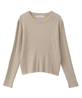 AMERICAN HOLIC ミニケーブルショート丈プルオーバー Beige