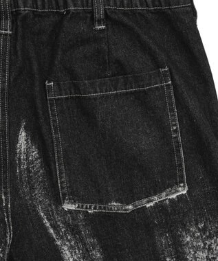 WEGO メタリックプリントデニムパンツ デニムブラックソノタ