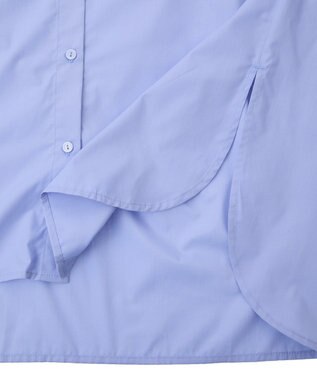 Green Parks イージーケア袖シャーリングシャツ Sax