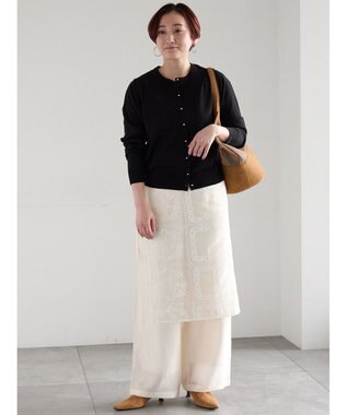 Te chichi チーフ刺繍ラップスカート付きパンツ オフホワイト