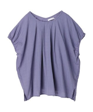 Green Parks インド綿　ＳＥＴ２点　マルチ刺繍ブラウス＋タンク Purple