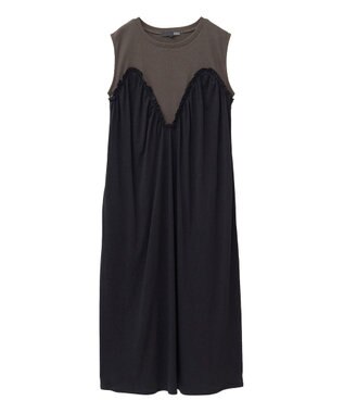 Green Parks ・ＳＵＧＡＲ　ＳＰＯＯＮ　ギャザーノースリーブワンヒ Charcoal Gray