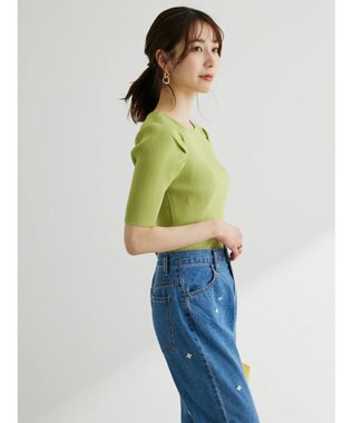 Green Parks 袖ギャザーラグランニットプルオーバー