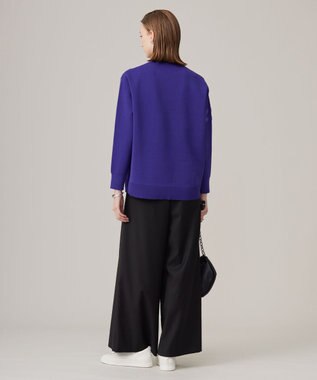 ICB L 【洗える】 ウールヴィスコースストレッチ タックパンツ ブラック系