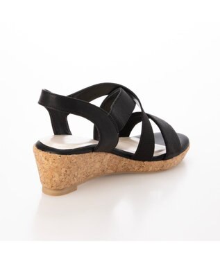 ing <Pitti>【WEB限定】コルクウエッジサンダル ブラック