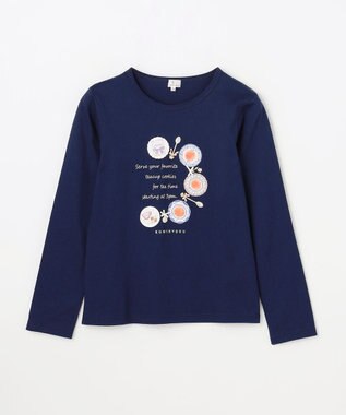 組曲 KIDS 【150-170㎝】ティータイム アートTシャツ ネイビー