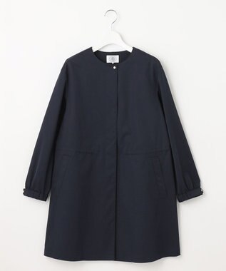 J.PRESS LADIES 【洗える】 ソロテックスドライツイル ノーカラー コート ネイビー系