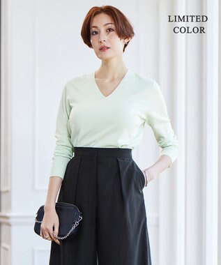 ICB 【WEB限定カラーあり】 シンセティックハイゲージ Vネックプルオーバー アイスグリーン系［WEB限定］