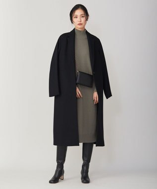 ICB L 【WEB限定カラーあり】 ソフトカシミヤミックス ハイネックワンピース アッシュカーキ系