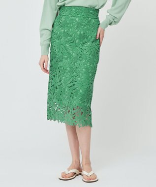 BEIGE， NARCISSUS / レーススカート Pine Green