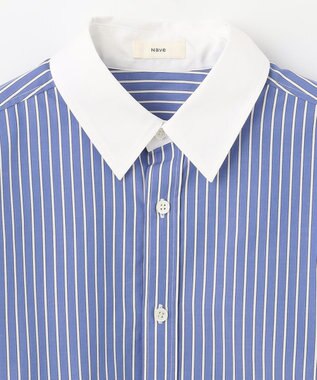 NAVE 【Nave　洗える】クロップド シャツ ブルー系2