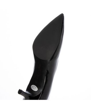 MODE ET JACOMO <MODE ET JACOMO>ポインテッドVカットプレーンパンプス ブラックエナメル