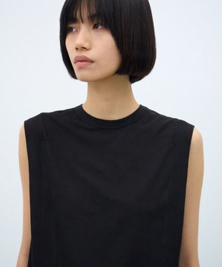 ATON SHRINK FRESCA JERSEY | スリーブレスプルオーバー BLACK