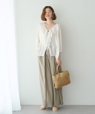 YECCA VECCA 【UVカット/遮熱/接触冷感】COOLタックワイドパンツ Gray Beige