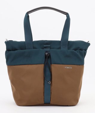 Y'SACCS ドローストリング コンビカラー2WAYトート ブルー