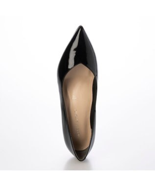 MODE ET JACOMO <MODE ET JACOMO>ポインテッドVカットプレーンパンプス ブラックエナメル
