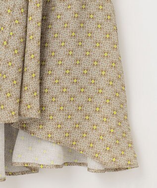 自由区 【洗える・XSサイズあり】アラベスクプリント スカート オリーブイエロー