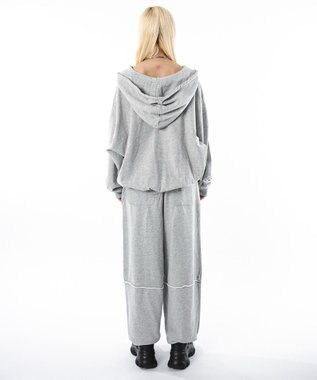 WEGO 【ユニセックス着用ITEM】バルーン3Dスウェットパンツ 杢グレー