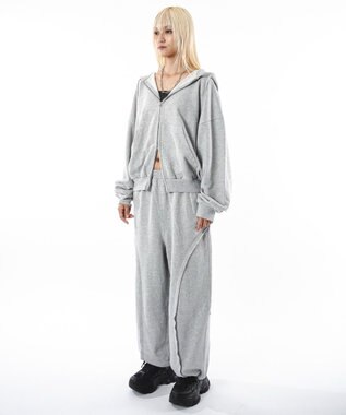 WEGO 【ユニセックス着用ITEM】バルーン3Dスウェットパンツ 杢グレー