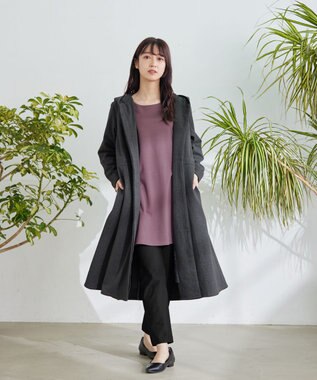 Tiaclasse 【洗える】グログランリボン付きフリル袖チュニック ピンクモカ