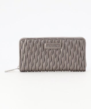 LA BAGAGERIE シープレザープリーツ加工ラウンドウォレット