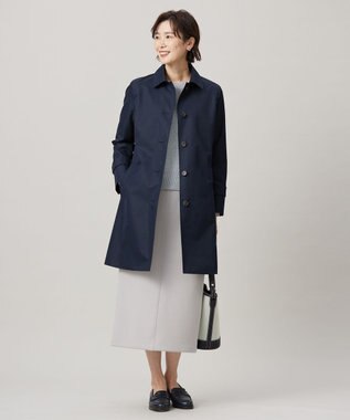 J.PRESS LADIES L 【撥水・WEB限定カラーあり】コットンポリエステル ツイル ロング コート ネイビー系