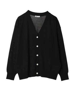 CRAFT STANDARD BOUTIQUE UVカット/接触冷感/マシンウォッシャブル/Vネックニットカーディガン Black