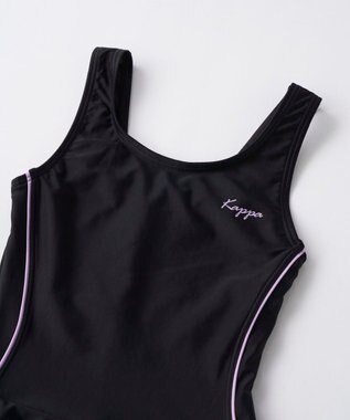 OP／FILA 【Kappa】Aラインスクール水着 ブラック×パープル